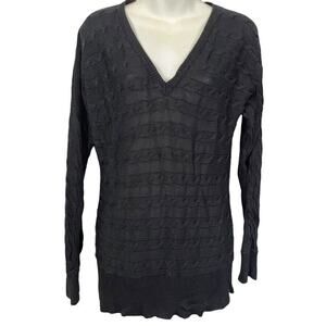 Lauren Ralph Lauren Charcoal V-Neck Sweater